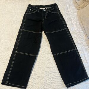 Black Pants with White Stitching